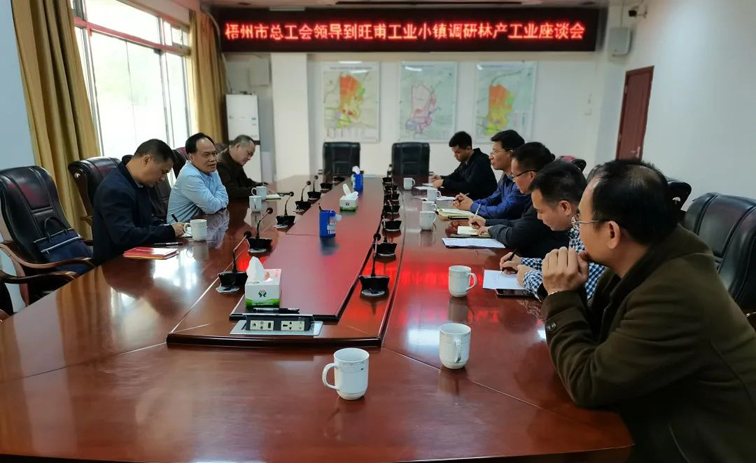 【走基層】謝善高到蒼梧縣旺甫工業(yè)小鎮(zhèn)開展林產(chǎn)企業(yè)工會(huì)建設(shè)工作調(diào)研