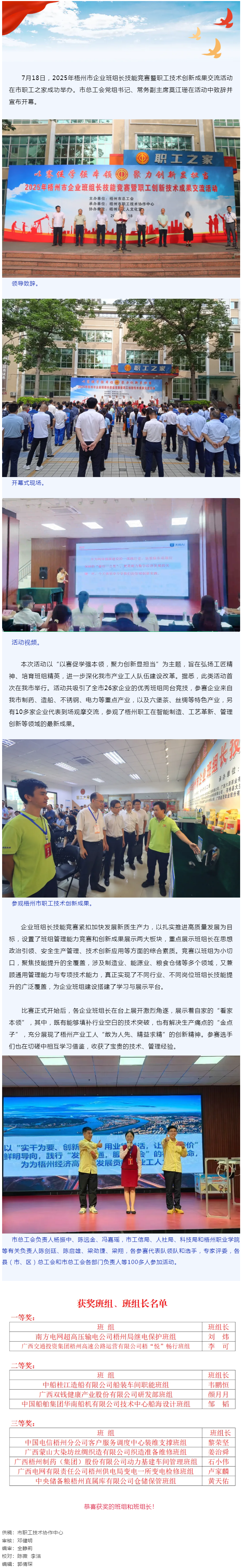 班組比拼“金點(diǎn)子” 職工創(chuàng)新結(jié)碩果丨2025年梧州市企業(yè)班組長技能競賽暨職工技術(shù)創(chuàng)新成果交流活動(dòng)成功.png